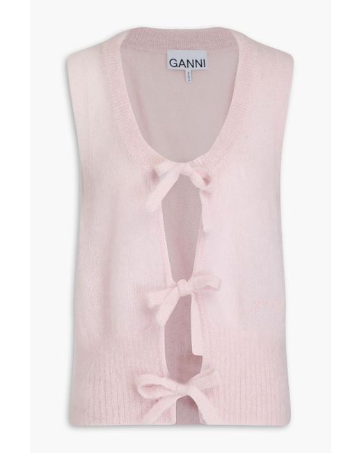 Ganni Pink Mohair-Blend Vest