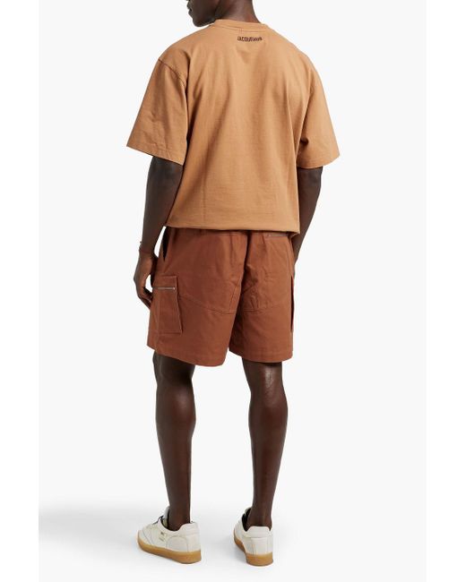 Jacquemus Brown Brasol Cotton-Canvas Shorts for men