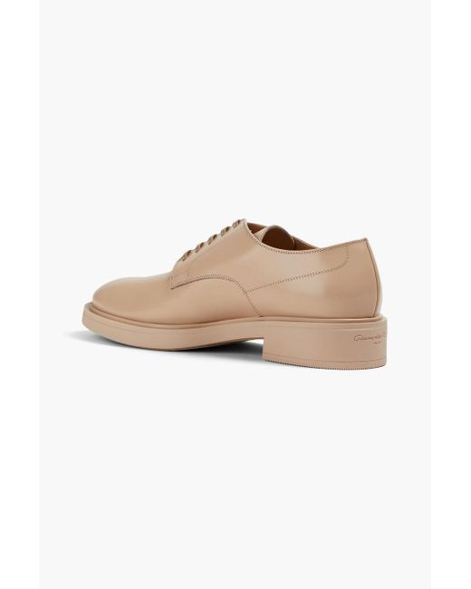 Gianvito Rossi Natural Bobby Glossed-leather Brogues