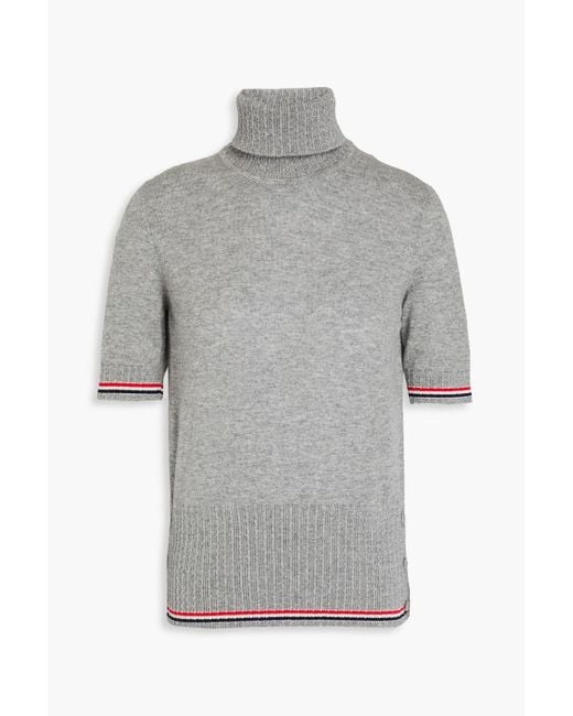 Thom Browne Gray Cashmere Turtleneck Sweater