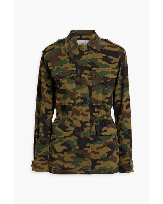 Nili Lotan Green Wren Camouflage-print Cotton-blend Twill Jacket