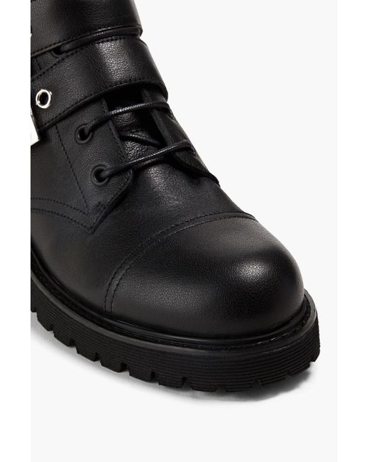 Giuseppe Zanotti Black Leather Combat Boots