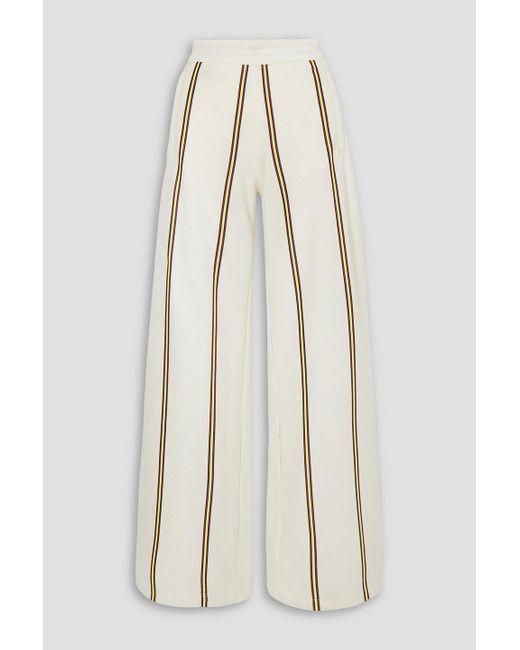 Tory Burch White Striped Piqué Track Pants