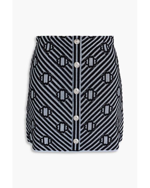Maje Black Metallic Jacquard-knit Mini Skirt