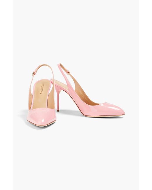 Sergio Rossi Pink Chichi Patent-leather Slingback Pumps