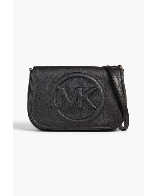 MICHAEL Michael Kors Black Brynn Faux Textured-leather Shoulder Bag