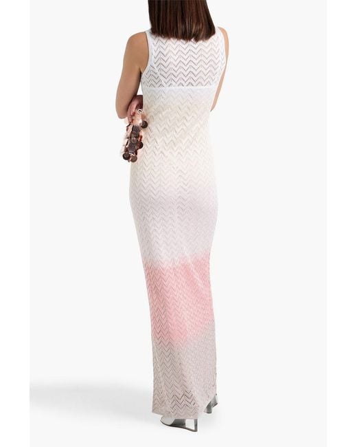 Missoni Pink Space-Dyed Crochet-Knit Maxi Dress
