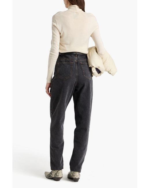 Isabel Marant Black Corsy High-Rise Tapered Jeans