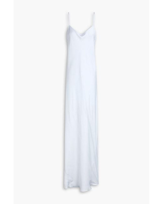 Victoria Beckham White Satin-Crepe Maxi Slip Dress