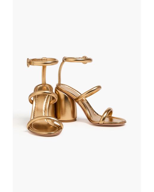 Gianvito Rossi Metallic Adrie Leather Sandals