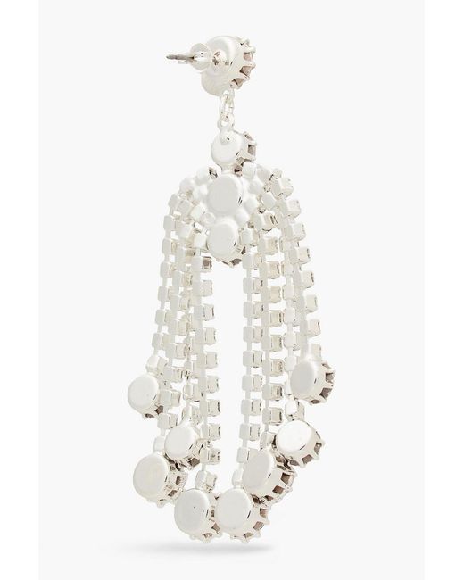Magda Butrym White Silver-tone Crystal Earrings