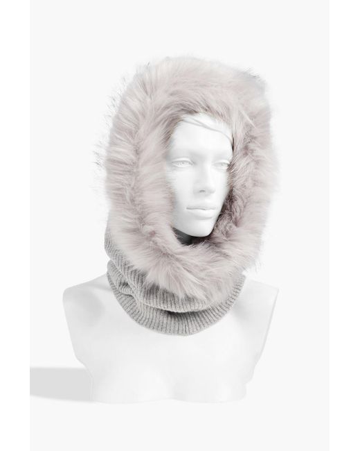 Eugenia Kim Paulina Faux Fur-trimmed Wool And Cashmere-blend Snood