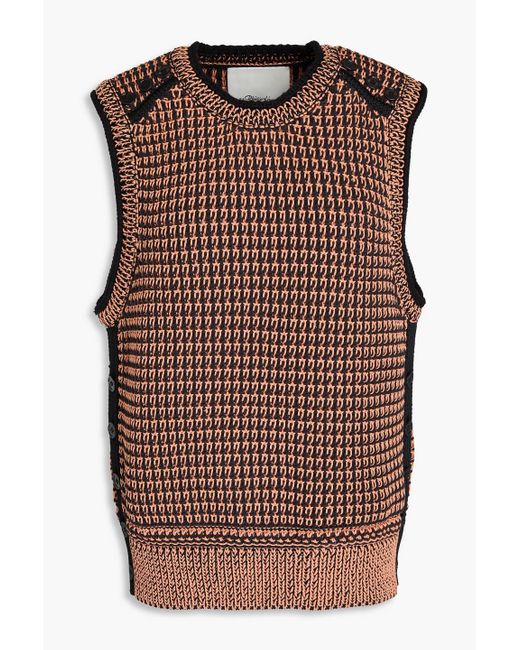 3.1 Phillip Lim Brown Two-Tone Knitted Vest