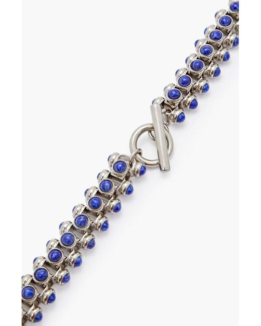 Jil Sander Blue Silver-tone Beaded Necklace for men