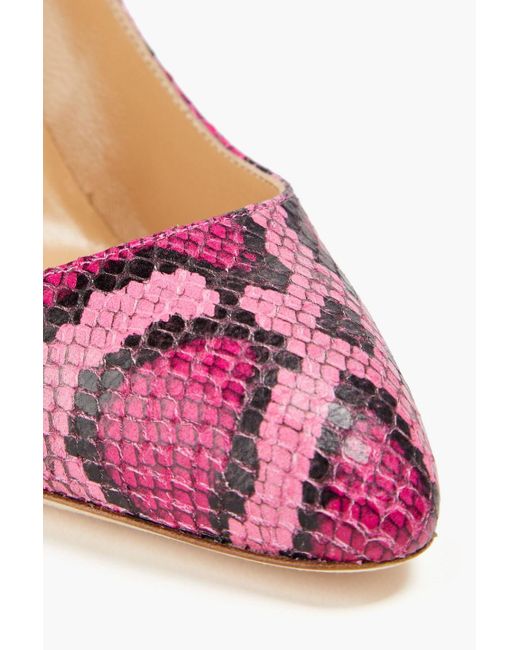 Sergio Rossi Pink Chichi Snake-effect Leather Pumps