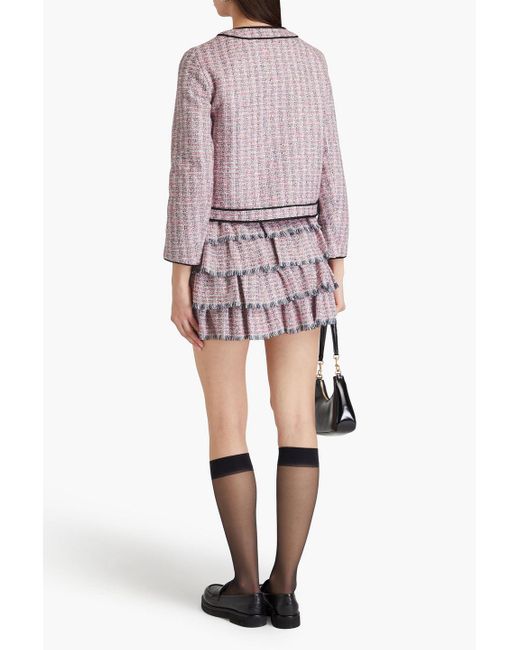 Maje Pink Metallic Tweed Jacket