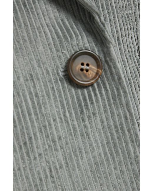 Brunello Cucinelli Gray Blazer aus cord aus einer leinen-baumwollmischung