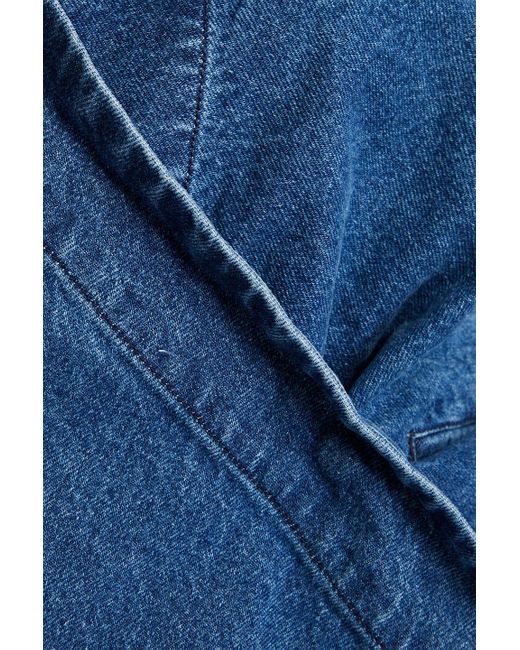 Marques'Almeida Blue Wrap-effect Frayed Denim Jacket