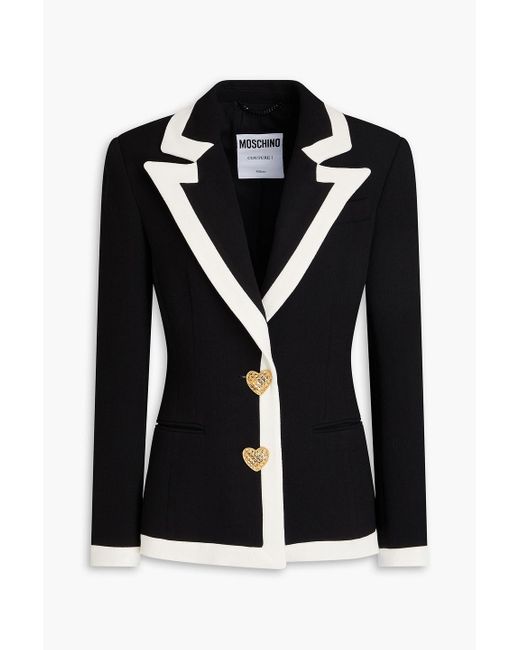 Moschino Black Two-tone Hammered-crepe Blazer