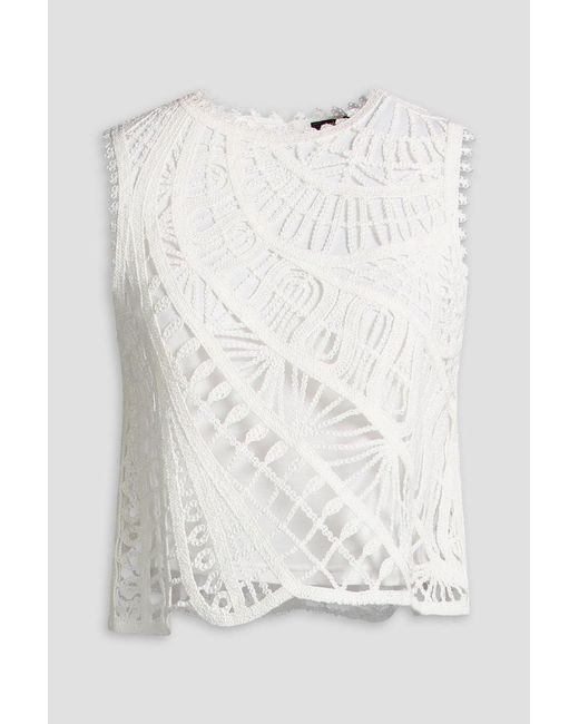 Maje White Crocheted Cotton Top