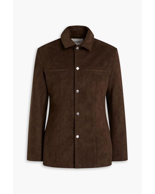 Nanushka Brown Slim-fit Faux Suede Jacket for men