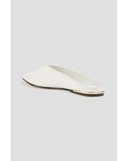STUDIO AMELIA White Toro Leather Slippers