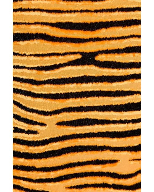 Rabanne Metallic Tiger-Print Devoré-Velvet Maxi Dress