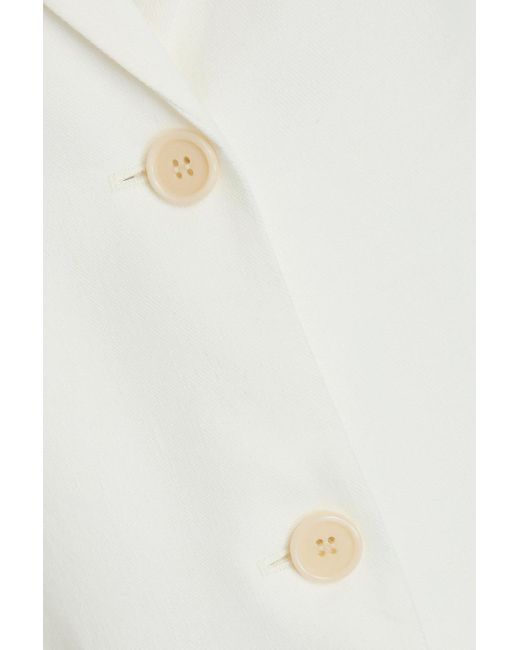 Theory White Linen-blend Twill Blazer
