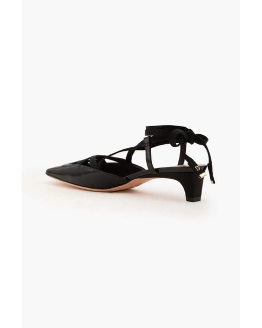 Dior Black D-envol Grosgrain-trimmed Patent-leather Pumps