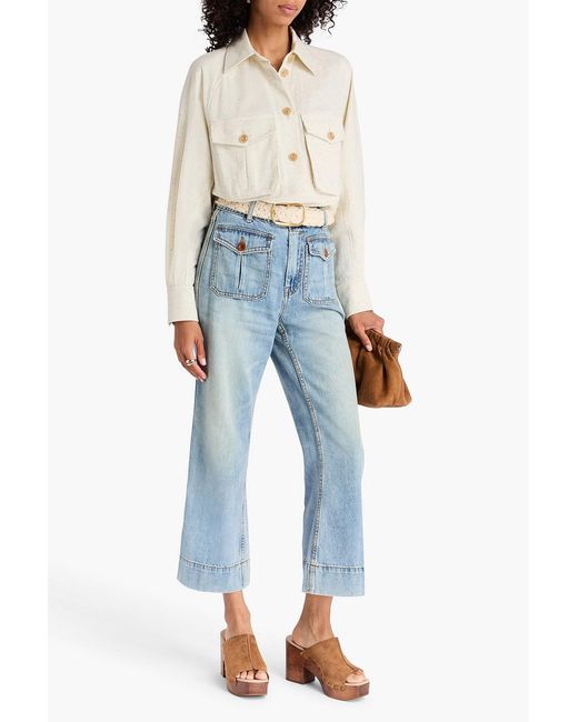 Zimmermann Blue High-Rise Kick-Flare Jeans