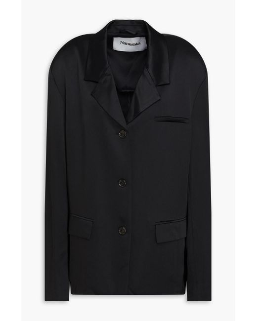 Nanushka Black Satin-crepe Blazer