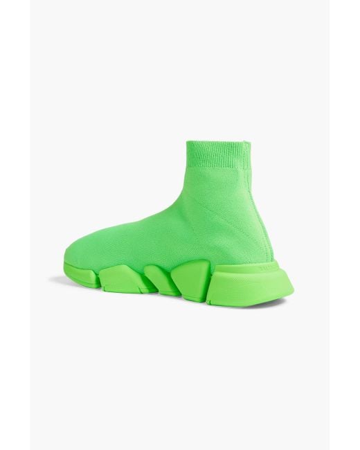 Balenciaga Speed 2.0 Stretch knit High top Sneakers in Green for