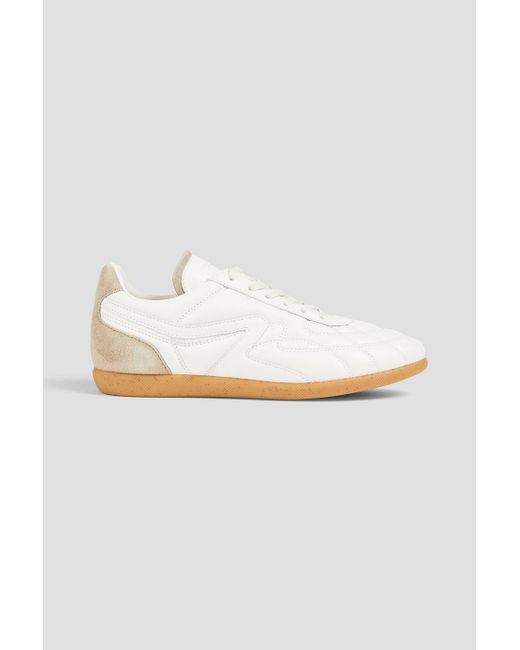 Rag & Bone White Retro Legacy Leather And Suede Sneakers