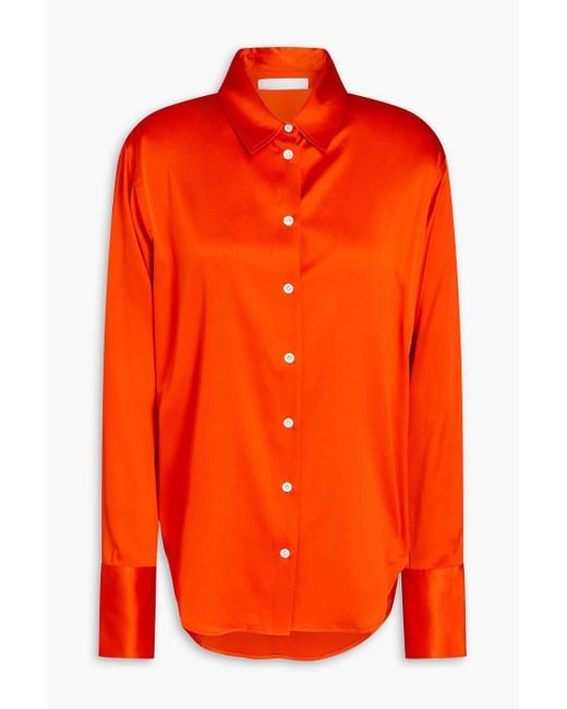 FRAME Orange Standard Stretch-silk Shirt