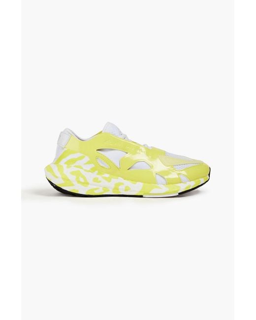 Adidas By Stella McCartney Yellow Ultraboost 22 Printed Stretch-knit, Mesh And Faux Patent-leather Sneakers