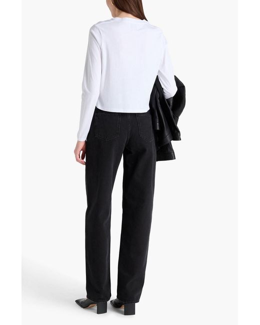 Loulou de Saison Natural Masal Cropped Pima Cotton-jersey Top