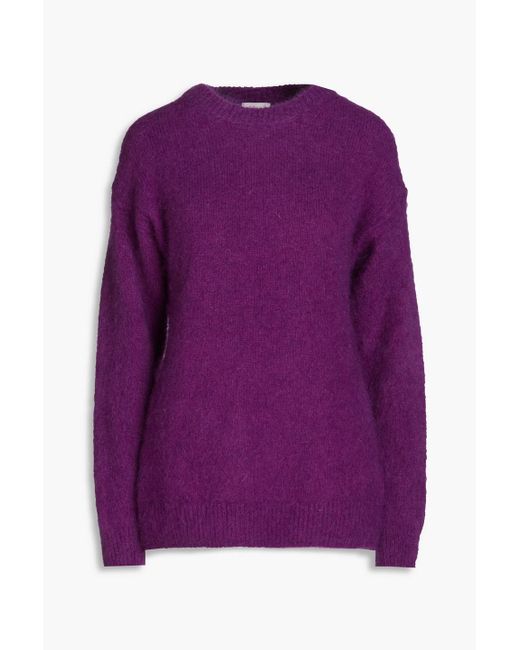 Claudie Pierlot Purple Brushed Mohair-blend Sweater