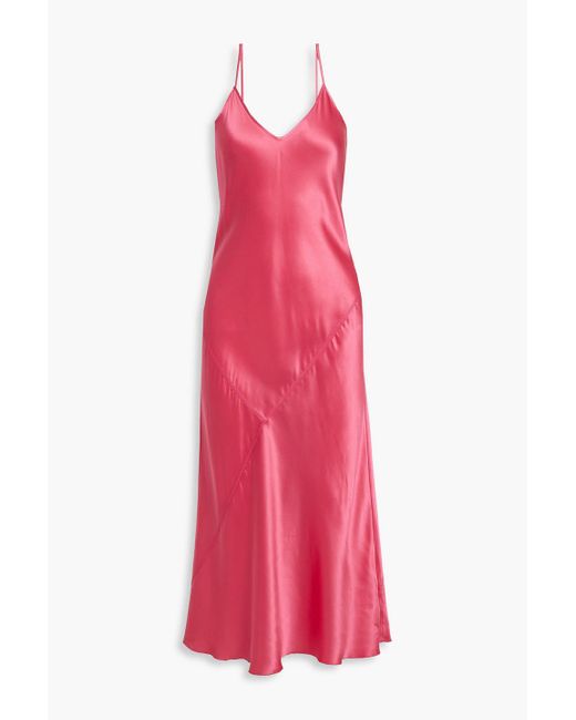 ATM Silk-charmeuse Slip Dress in Pink