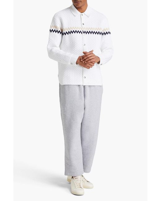 Missoni White Jacquard-knit Overshirt for men