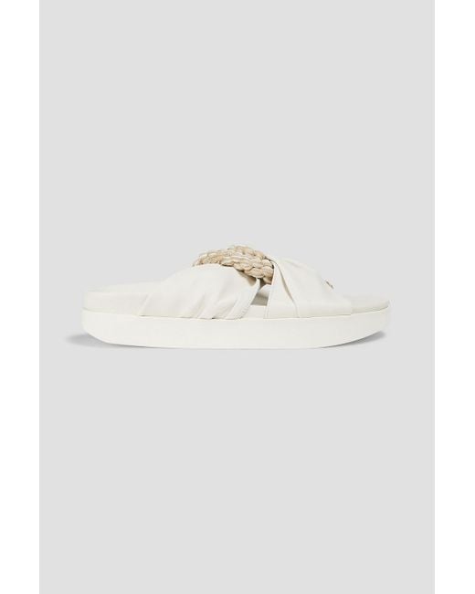 Zimmermann White Braided Cord And Leather Sandals