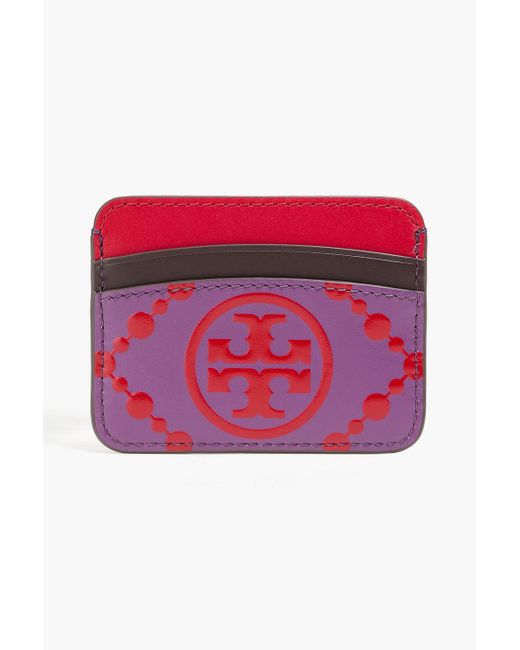 Tory Burch Red Kartenetui aus leder mit logoprint