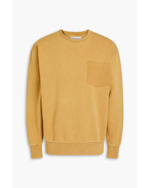 J.W. Anderson Yellow Embroidered Cotton-fleece Sweatshirt for men