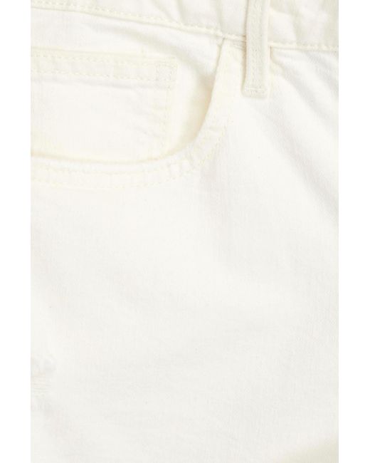 FRAME White Jeansshorts in distressed-optik