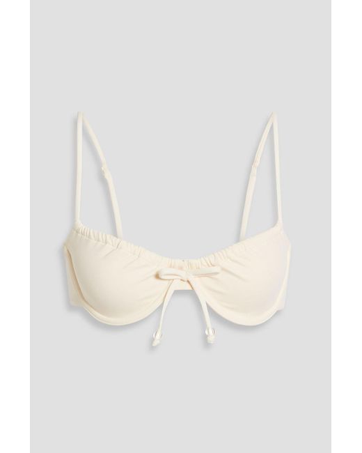 Solid & Striped White The Lolita Bow-Detailed Bikini Top