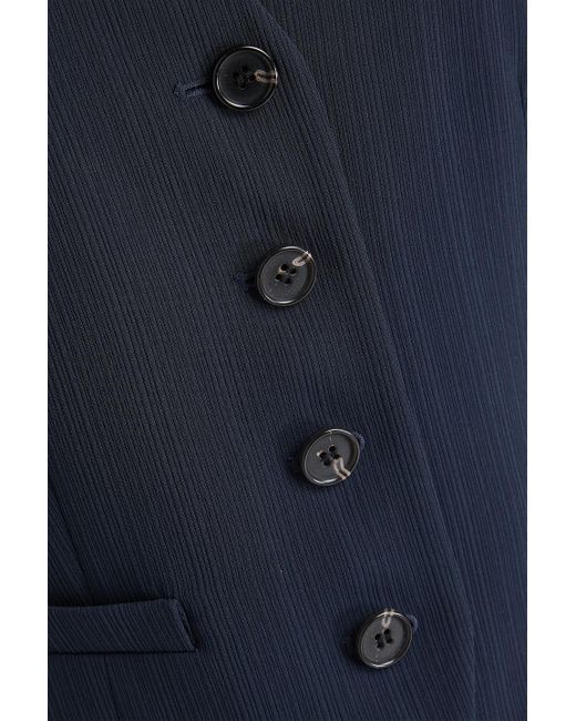 Theory Blue Textured-Crepe Vest