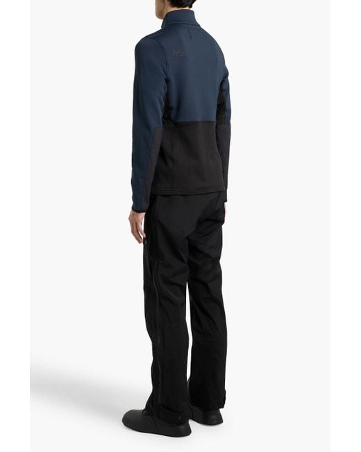Aztech Mountain Blue Shell-paneled Fleece Half-zip Base Layer for men