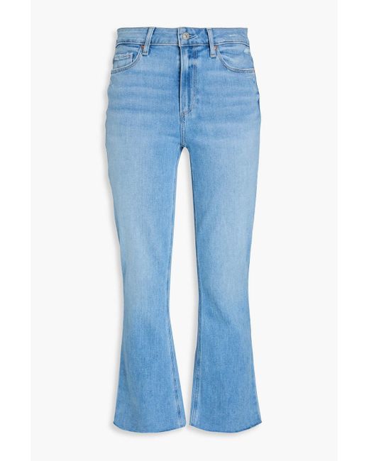 PAIGE Blue Colette Cropped High-Rise Flared Jeans