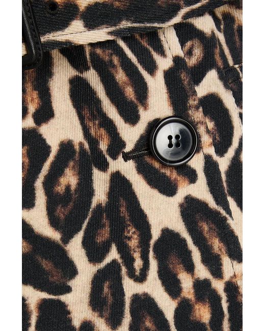 Theory Multicolor Leopard-print Wool-blend Twill Trench Coat