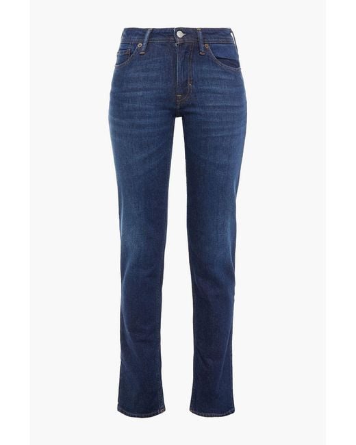 Acne Blue Faded Mid-Rise Slim-Leg Jeans