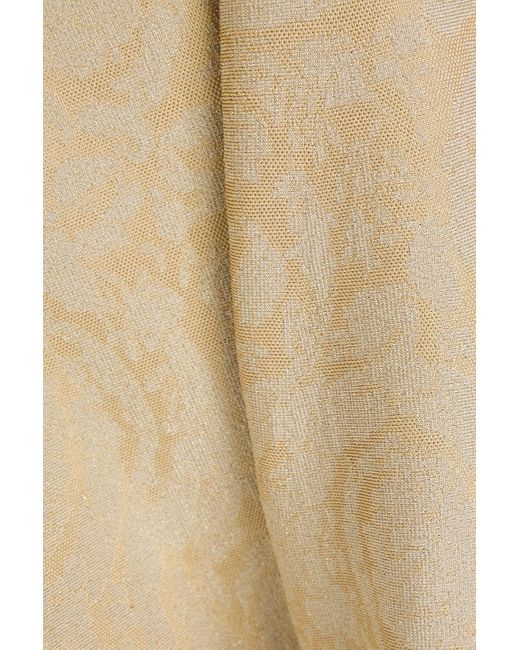 Versace Natural Kleid aus jacquard-strick mit metallic-effekt